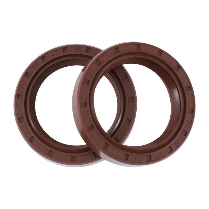 HEROFFIX Universal Oil Seal TC Seal Ring Rotary Shaft Seal 35x47x10mm High Pressure FKM Rubber Brown 2 Pcs - Image 1